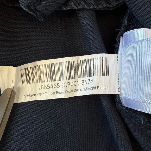 Quince Vintage Wash Tencel Button Front Dress Blue Large Tencel Lyocell Belted - Picture 6 of 10